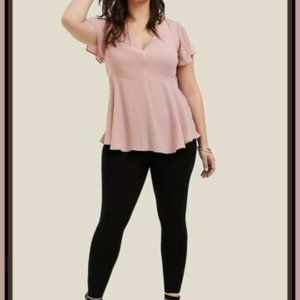 Torrid dusty pink babydoll flutter sleeve size 00